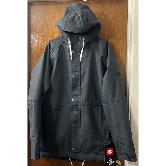 686 Navy Blue Melange Insulated Ski Snowboard League Jacket Men Size  M NWT - Picture 1 of 14